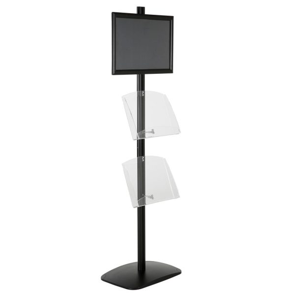 free-standing-stand-in-black-color-with-1-x-11X17-frame-in-portrait-and-landscape-and-2-x-8.5x11-clear-shelf-in-acrylic-single-sided-6