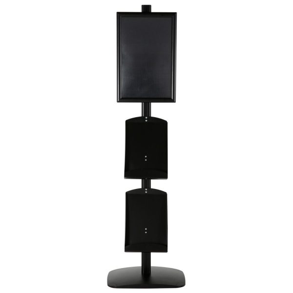 free-standing-stand-in-black-color-with-1-x-11X17-frame-in-portrait-and-landscape-and-2-x-8.5x11-steel-shelf-single-sided-5