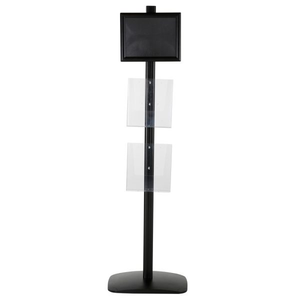 free-standing-stand-in-black-color-with-1-x-8.5X11-frame-in-portrait-and-landscape-and-2-x-8.5x11-clear-pocket-shelf-single-sided-12