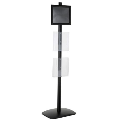 free-standing-stand-in-black-color-with-1-x-8.5X11-frame-in-portrait-and-landscape-and-2-x-8.5x11-clear-pocket-shelf-single-sided-13