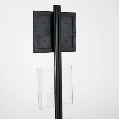 free-standing-stand-in-black-color-with-1-x-8.5X11-frame-in-portrait-and-landscape-and-2-x-8.5x11-clear-pocket-shelf-single-sided-16