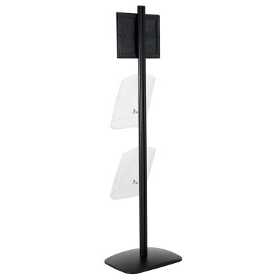 free-standing-stand-in-black-color-with-1-x-8.5X11-frame-in-portrait-and-landscape-and-2-x-8.5x11-clear-shelf-in-acrylic-single-sided-12