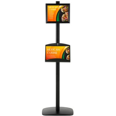 free-standing-stand-in-black-color-with-1-x-8.5x11-frame-in-portrait-and-landscape-and-2-x-5.5x8.5-steel-shelf-single-sided-4