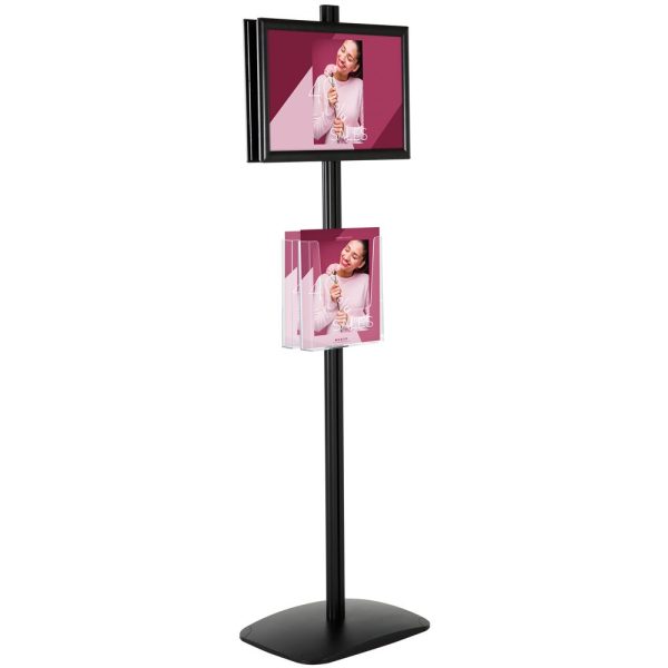 free-standing-stand-in-black-color-with-2-x-11X17-frame-in-portrait-and-landscape-and-2-x-8.5x11-clear-pocket-shelf-double-sided-4