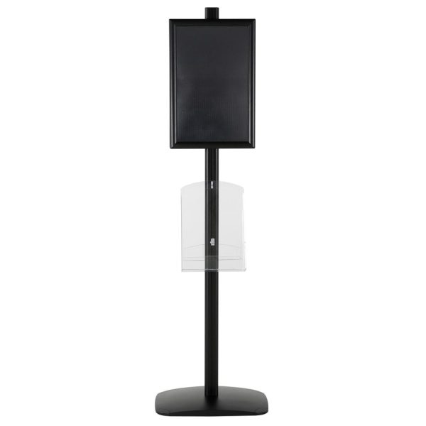 free-standing-stand-in-black-color-with-2-x-11X17-frame-in-portrait-and-landscape-and-2-x-8.5x11-clear-shelf-in-acrylic-double-sided-11