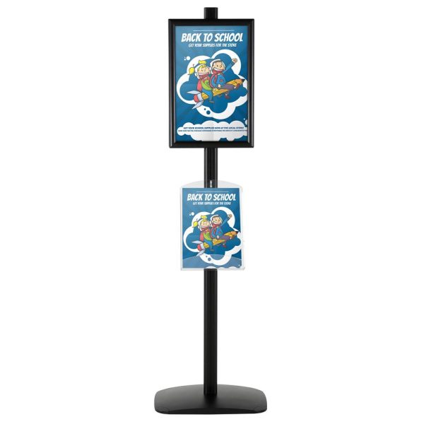 free-standing-stand-in-black-color-with-2-x-11X17-frame-in-portrait-and-landscape-and-2-x-8.5x11-clear-shelf-in-acrylic-double-sided-4