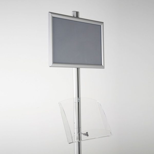 free-standing-stand-in-silver-color-with-1-x-11X17-frame-in-portrait-and-landscape-and-1-2-x-8.5x11-clear-shelf-in-acrylic-single-sided-17