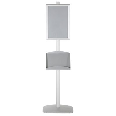 free-standing-stand-in-silver-color-with-1-x-11X17-frame-in-portrait-and-landscape-and-2-x-5.5x8.5-steel-shelf-single-sided-12