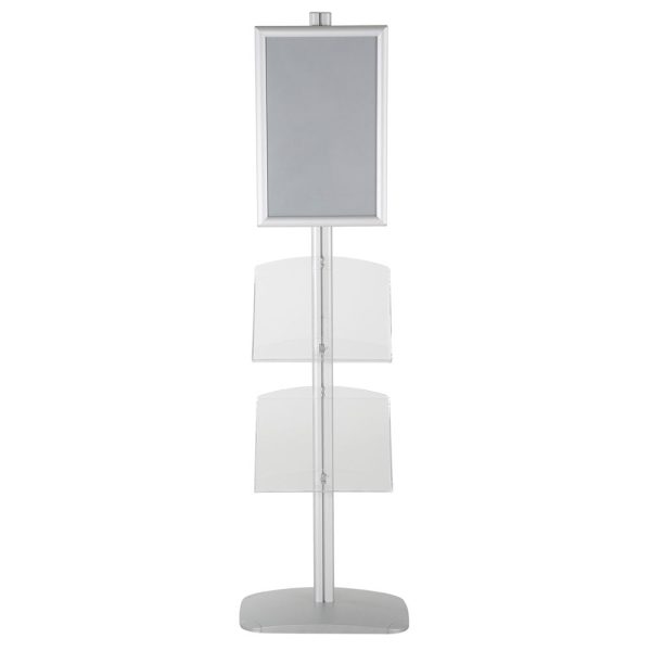 free-standing-stand-in-silver-color-with-1-x-11X17-frame-in-portrait-and-landscape-and-2-x-8.5x11-clear-shelf-in-acrylic-single-sided-12