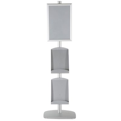 free-standing-stand-in-silver-color-with-1-x-11X17-frame-in-portrait-and-landscape-and-2-x-8.5x11-steel-shelf-single-sided-12