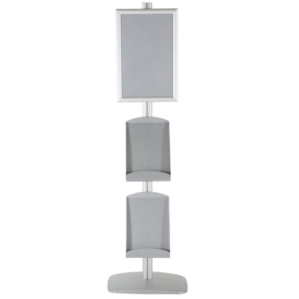 free-standing-stand-in-silver-color-with-1-x-11X17-frame-in-portrait-and-landscape-and-2-x-8.5x11-steel-shelf-single-sided-12