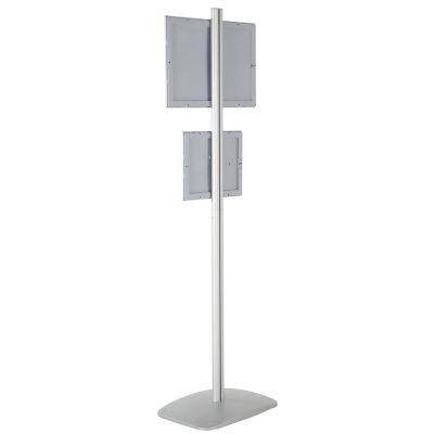 free-standing-stand-in-silver-color-with-1-x-11x17-frame-and-1-x-8.5x11-frame-in-portrait-and-landscape-position-single-sided