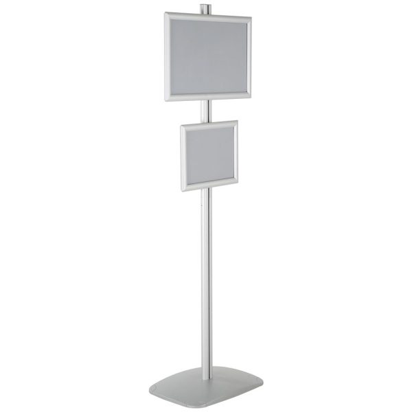 free-standing-stand-in-silver-color-with-1-x-11x17-frame-and-1-x-8.5x11-frame-in-portrait-and-landscape-position-single-sided