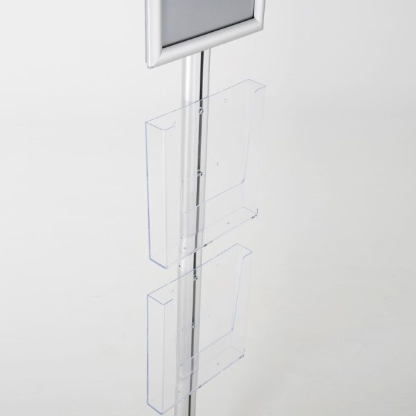 free-standing-stand-in-silver-color-with-1-x-8.5X11-frame-in-portrait-and-landscape-and-2-x-8.5x11-clear-pocket-shelf-single-sided-11