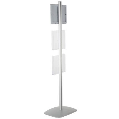 free-standing-stand-in-silver-color-with-1-x-8.5X11-frame-in-portrait-and-landscape-and-2-x-8.5x11-clear-pocket-shelf-single-sided-15