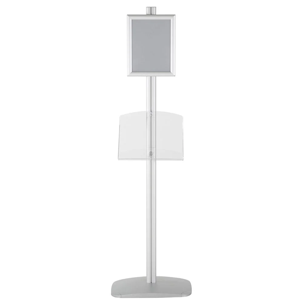 free-standing-stand-in-silver-color-with-1-x-8.5x11-frame-in-portrait-and-landscape-and-1-2-x-8.5x11-clear-shelf-in-acrylic-single-sided-5 free-standing-stand-in-silver-color-with-1-x-8.5x11-frame-in-portrait-and-landscape-and-1-2-x-8.5x11-clear-shelf-in-acrylic-single-sided-5