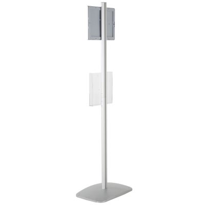 free-standing-stand-in-silver-color-with-1-x-8.5x11-frame-in-portrait-and-landscape-and-1-x-8.5x11-clear-pocket-shelf-single-sided-12
