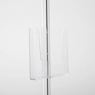 free-standing-stand-in-silver-color-with-1-x-8.5x11-frame-in-portrait-and-landscape-and-1-x-8.5x11-clear-pocket-shelf-single-sided-8