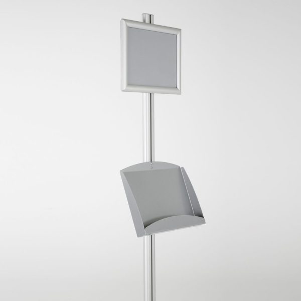free-standing-stand-in-silver-color-with-1-x-8.5x11-frame-in-portrait-and-landscape-and-2-x-5.5x8.5-steel-shelf-single-sided