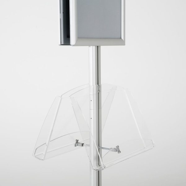 free-standing-stand-in-silver-color-with-2-x-11X17-frame-in-portrait-and-landscape-and-2-2-x-8.5x11-clear-shelf-in-acrylic-double-sided-12