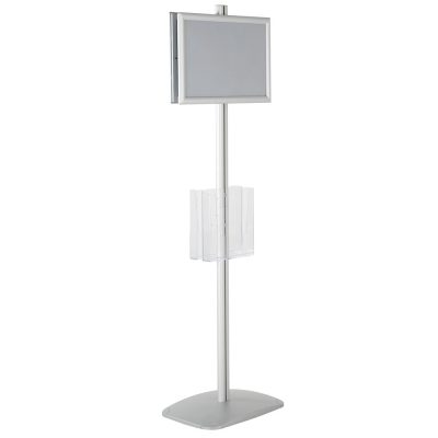 free-standing-stand-in-silver-color-with-2-x-11X17-frame-in-portrait-and-landscape-and-2-x-8.5x11-clear-pocket-shelf-double-sided-6
