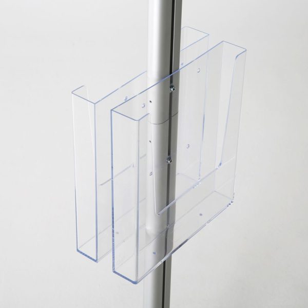 free-standing-stand-in-silver-color-with-2-x-11X17-frame-in-portrait-and-landscape-and-2-x-8.5x11-clear-pocket-shelf-double-sided-9