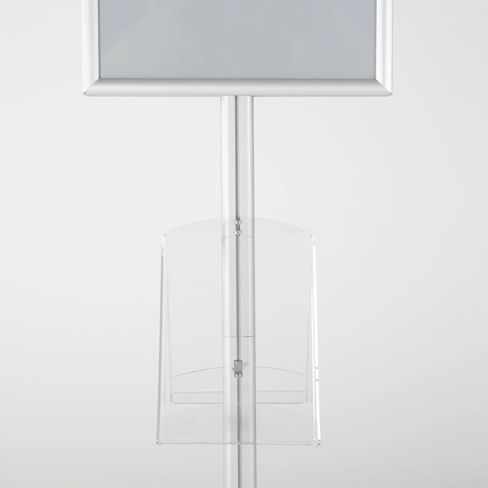 free-standing-stand-in-silver-color-with-2-x-11X17-frame-in-portrait-and-landscape-and-2-x-8.5x11-clear-shelf-in-acrylic-double-sided-10 free-standing-stand-in-silver-color-with-2-x-11X17-frame-in-portrait-and-landscape-and-2-x-8.5x11-clear-shelf-in-acrylic-double-sided-10