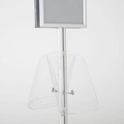 free-standing-stand-in-silver-color-with-2-x-11X17-frame-in-portrait-and-landscape-and-2-x-8.5x11-clear-shelf-in-acrylic-double-sided-11
