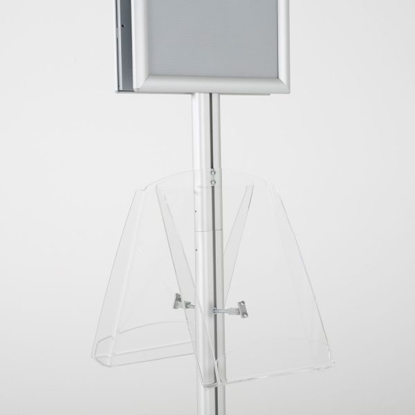 free-standing-stand-in-silver-color-with-2-x-11X17-frame-in-portrait-and-landscape-and-2-x-8.5x11-clear-shelf-in-acrylic-double-sided-11