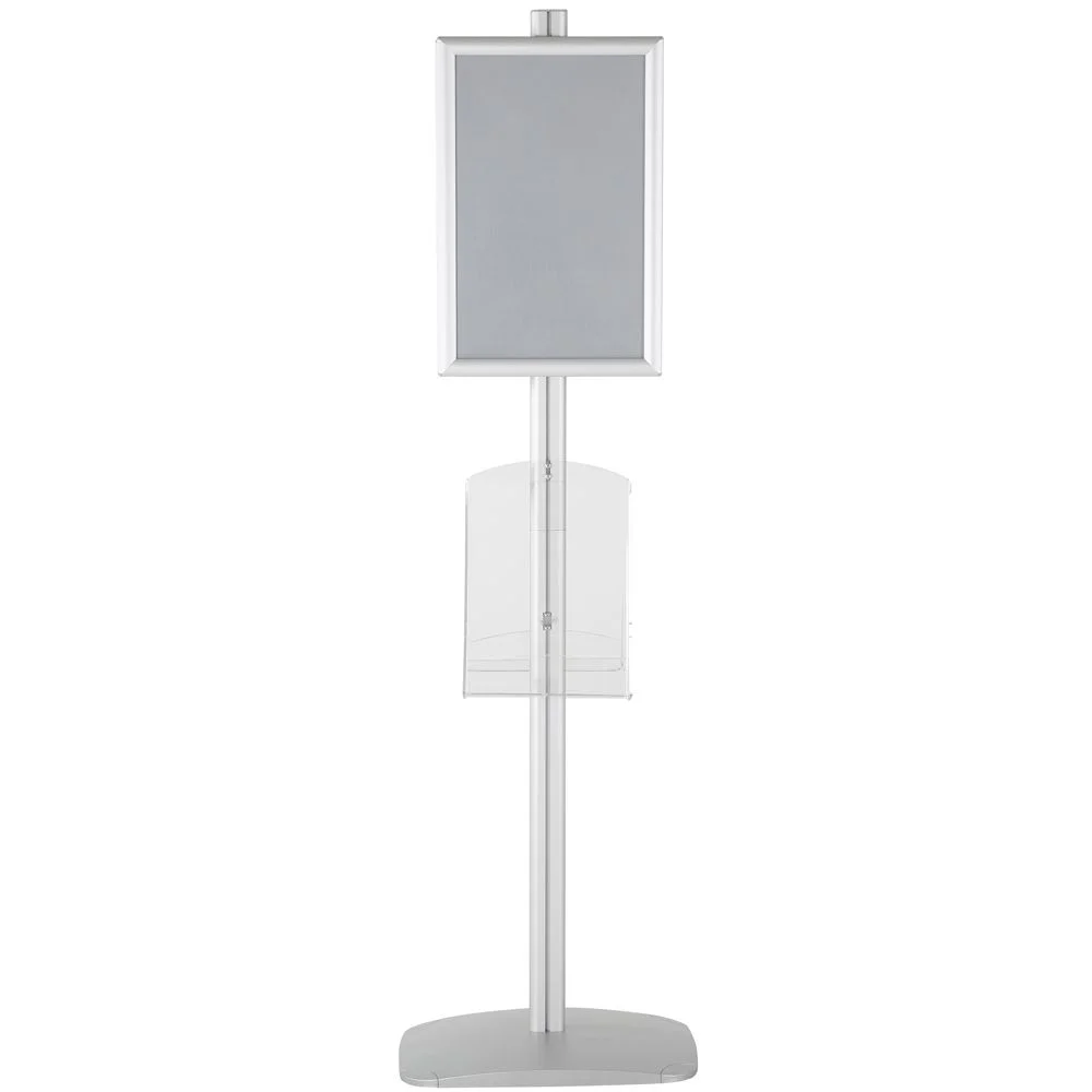 free-standing-stand-in-silver-color-with-2-x-11X17-frame-in-portrait-and-landscape-and-2-x-8.5x11-clear-shelf-in-acrylic-double-sided-12 free-standing-stand-in-silver-color-with-2-x-11X17-frame-in-portrait-and-landscape-and-2-x-8.5x11-clear-shelf-in-acrylic-double-sided-12