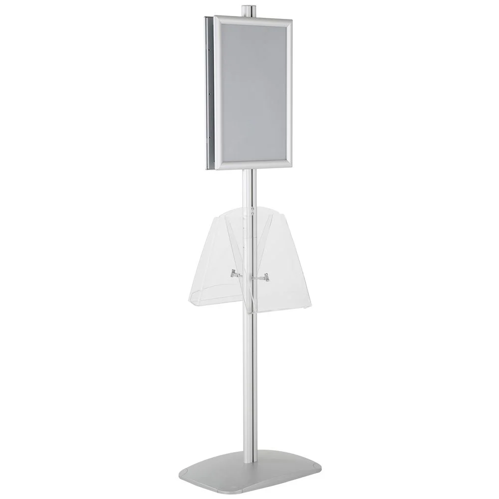 free-standing-stand-in-silver-color-with-2-x-11X17-frame-in-portrait-and-landscape-and-2-x-8.5x11-clear-shelf-in-acrylic-double-sided-13 free-standing-stand-in-silver-color-with-2-x-11X17-frame-in-portrait-and-landscape-and-2-x-8.5x11-clear-shelf-in-acrylic-double-sided-13