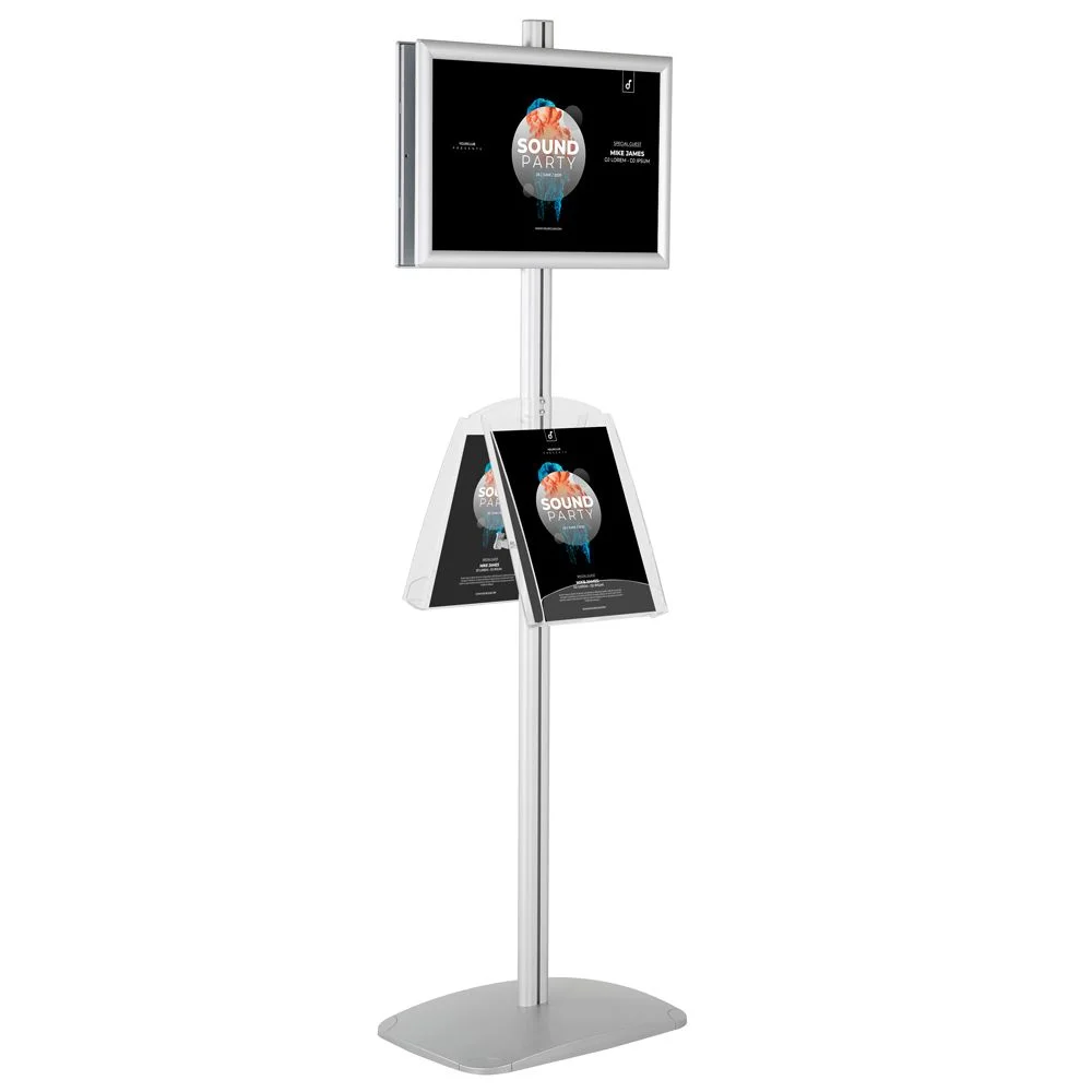 With 2 x (11X17) Frame In Portrait And Landscape And 2 x (8.5x11) Clear Shelf In Acrylic With 2 x (11X17) Frame In Portrait And Landscape And 2 x (8.5x11) Clear Shelf In Acrylic
