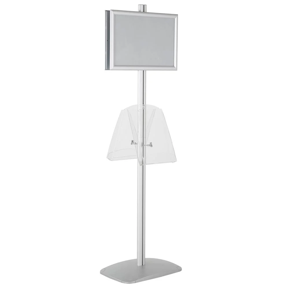 free-standing-stand-in-silver-color-with-2-x-11X17-frame-in-portrait-and-landscape-and-2-x-8.5x11-clear-shelf-in-acrylic-double-sided-6 free-standing-stand-in-silver-color-with-2-x-11X17-frame-in-portrait-and-landscape-and-2-x-8.5x11-clear-shelf-in-acrylic-double-sided-6