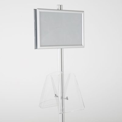 free-standing-stand-in-silver-color-with-2-x-11X17-frame-in-portrait-and-landscape-and-2-x-8.5x11-clear-shelf-in-acrylic-double-sided-7