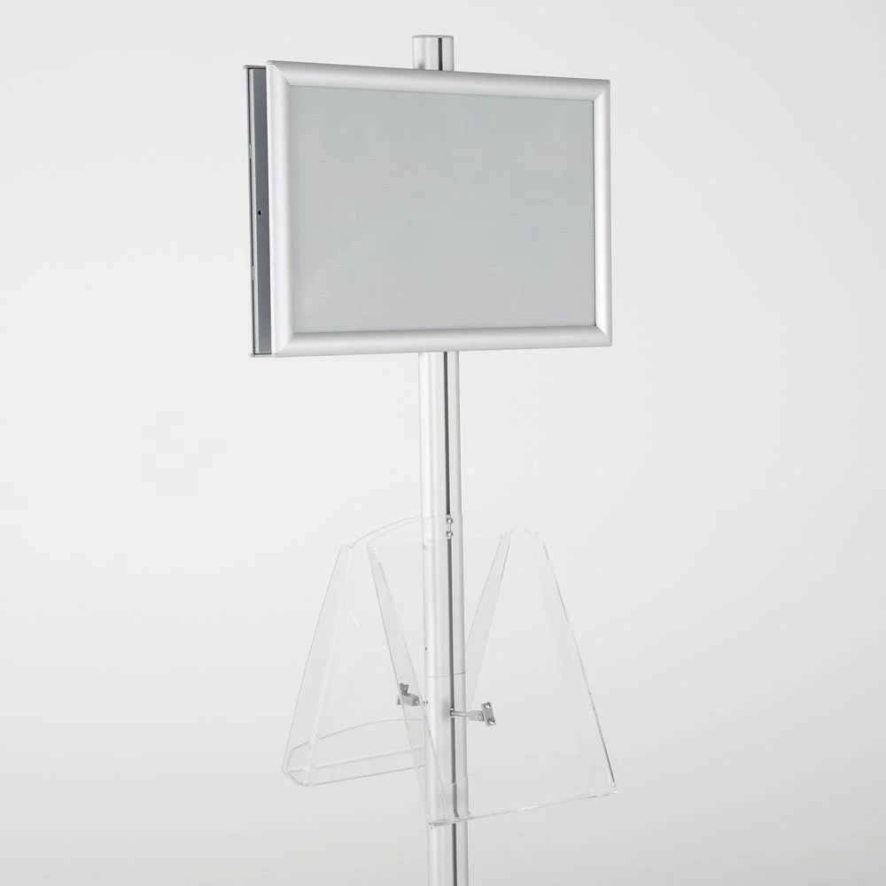 free-standing-stand-in-silver-color-with-2-x-11X17-frame-in-portrait-and-landscape-and-2-x-8.5x11-clear-shelf-in-acrylic-double-sided-7 free-standing-stand-in-silver-color-with-2-x-11X17-frame-in-portrait-and-landscape-and-2-x-8.5x11-clear-shelf-in-acrylic-double-sided-7