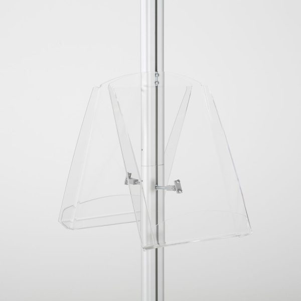 free-standing-stand-in-silver-color-with-2-x-11X17-frame-in-portrait-and-landscape-and-2-x-8.5x11-clear-shelf-in-acrylic-double-sided-8