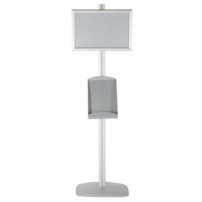 free-standing-stand-in-silver-color-with-2-x-11X17-frame-in-portrait-and-landscape-and-2-x-8.5x11-steel-shelf-double-sided-5