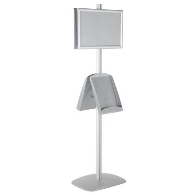 free-standing-stand-in-silver-color-with-2-x-11X17-frame-in-portrait-and-landscape-and-2-x-8.5x11-steel-shelf-double-sided-6