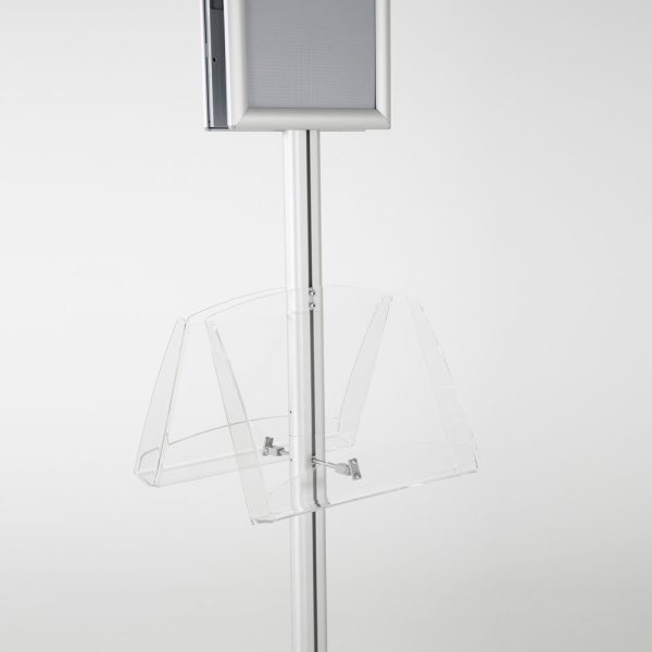 free-standing-stand-in-silver-color-with-2-x-8.5x11-frame-in-portrait-and-landscape-and-2-2-x-8.5x11-clear-shelf-in-acrylic-double-sided-8