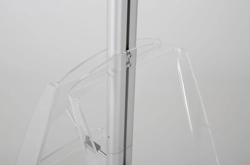 free-standing-stand-in-silver-color-with-2-x-8.5x11-frame-in-portrait-and-landscape-and-2-x-8.5x11-clear-shelf-in-acrylic-double-sided-8
