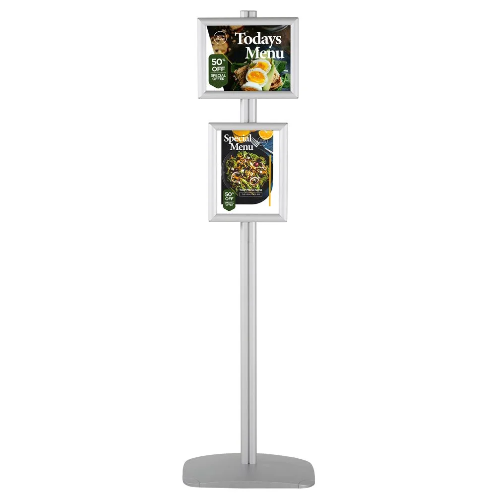 free-standing-stand-in-silver-color-with-2-x-8.5x11-frame-in-portrait-and-landscape-position-single-sided-6 free-standing-stand-in-silver-color-with-2-x-8.5x11-frame-in-portrait-and-landscape-position-single-sided-6