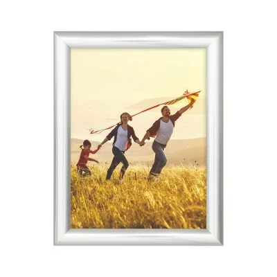 8.5x11 Snap Poster Frame - 1 inch Chrome Look Profile Mitered Corner