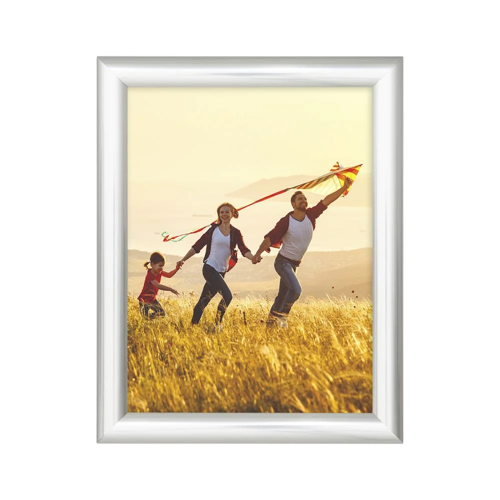 8.5x11 Snap Poster Frame - 1 inch Chrome Look Profile Mitered Corner