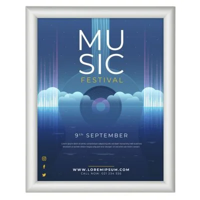 11x14-fire-resistant-snap-poster-frame-1-inch-silver-mitered-corner