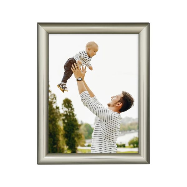 8.5x11 Snap Poster Frame - 1 inch Stainless Steel Look Effect Profile Mitered Corner