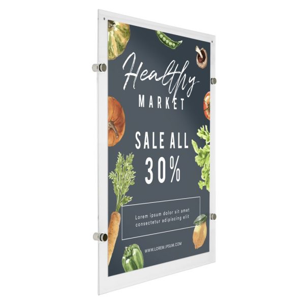 22x28-wall-mount-clear-acrylic-sign-holder-frame-chrome-silver (2)