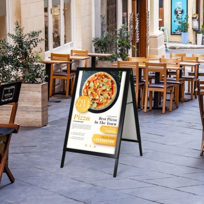 Slide - In A frame Board advertising a pizza special outside of a pizzeria