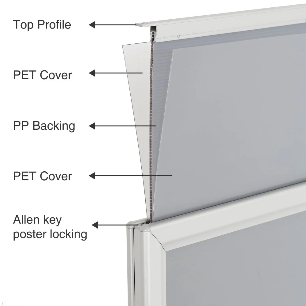 24w x 36h SlideIn WindPro Silver Frame Gray Water Base Sidewalk Sign (3) 24w x 36h SlideIn WindPro Silver Frame Gray Water Base Sidewalk Sign (3)