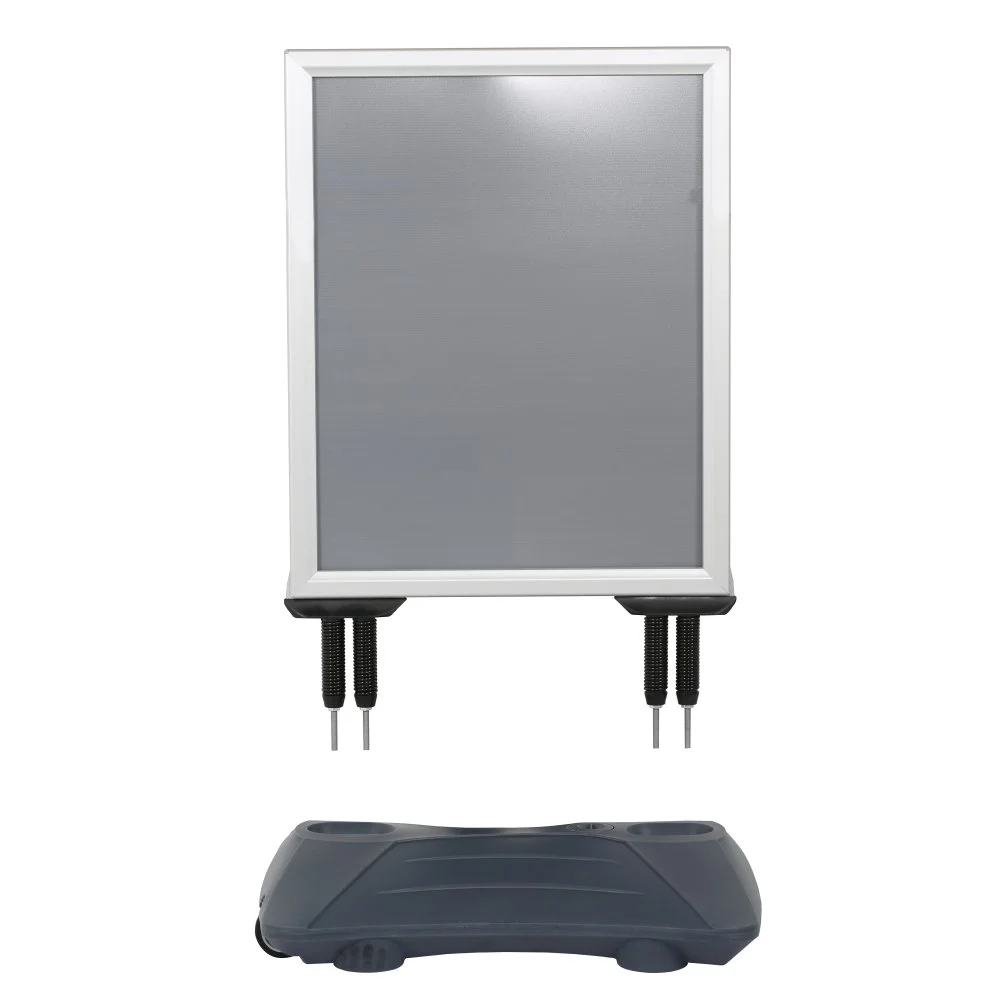 24w x 36h SlideIn WindPro Silver Frame Gray Water Base Sidewalk Sign (4) 24w x 36h SlideIn WindPro Silver Frame Gray Water Base Sidewalk Sign (4)