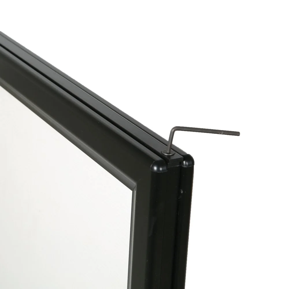 30w x 40h Slide-in WindPro Black Frame Black Water Base Sidewalk Sign (4) 30w x 40h Slide-in WindPro Black Frame Black Water Base Sidewalk Sign showing how it locks in place